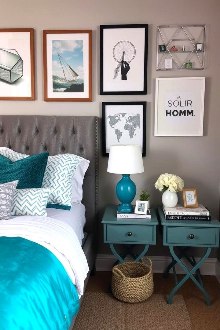 Personalized Accessory Selection - 22 Teal and Grey Bedroom Ideas