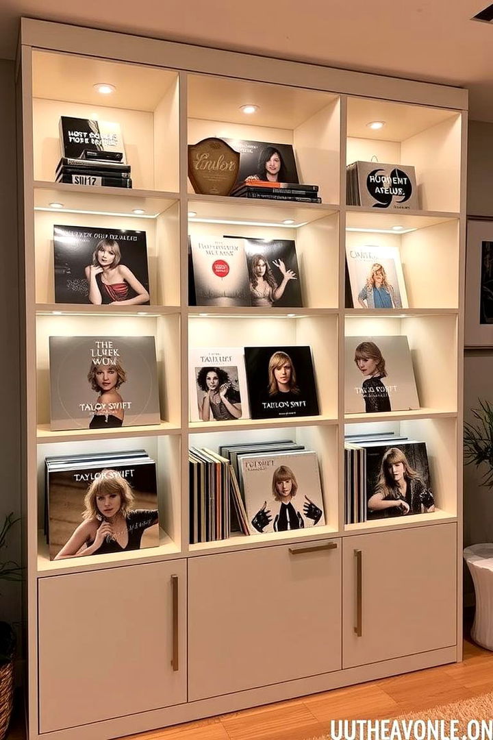 Personalized Album Shelf - 22 Taylor Swift Themed Bedroom Decor Ideas
