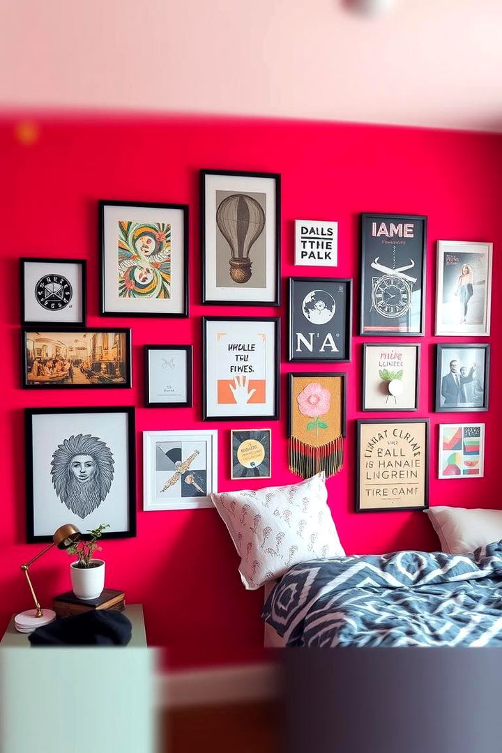 Personalized Art Walls - 22 Boys Dorm Room Ideas