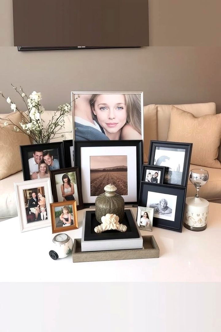 Personalized Art and Photo Displays - 22 Sofa Table Decor Ideas
