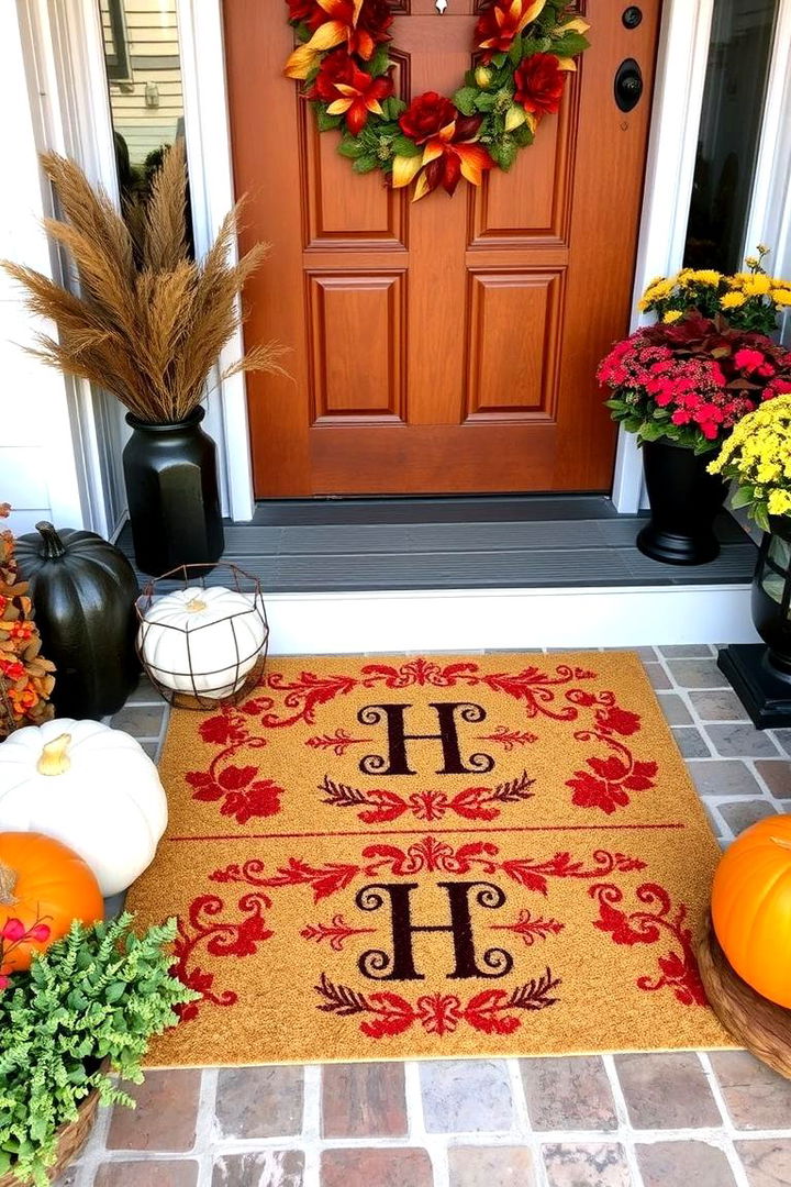 Personalized Autumn Accents - 22 Front Door Fall Decor Ideas