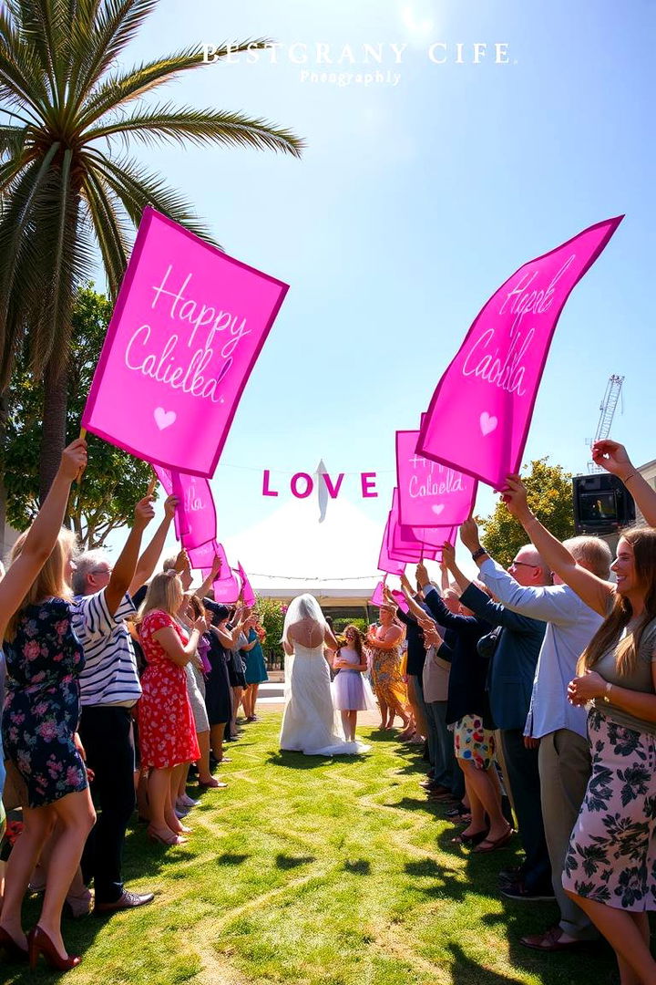 Personalized Banner Ride - 22 Wedding Send-off Ideas