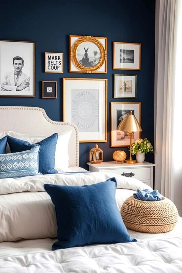 Personalized Blue Touches - 22 Blue and Gold Bedroom Ideas