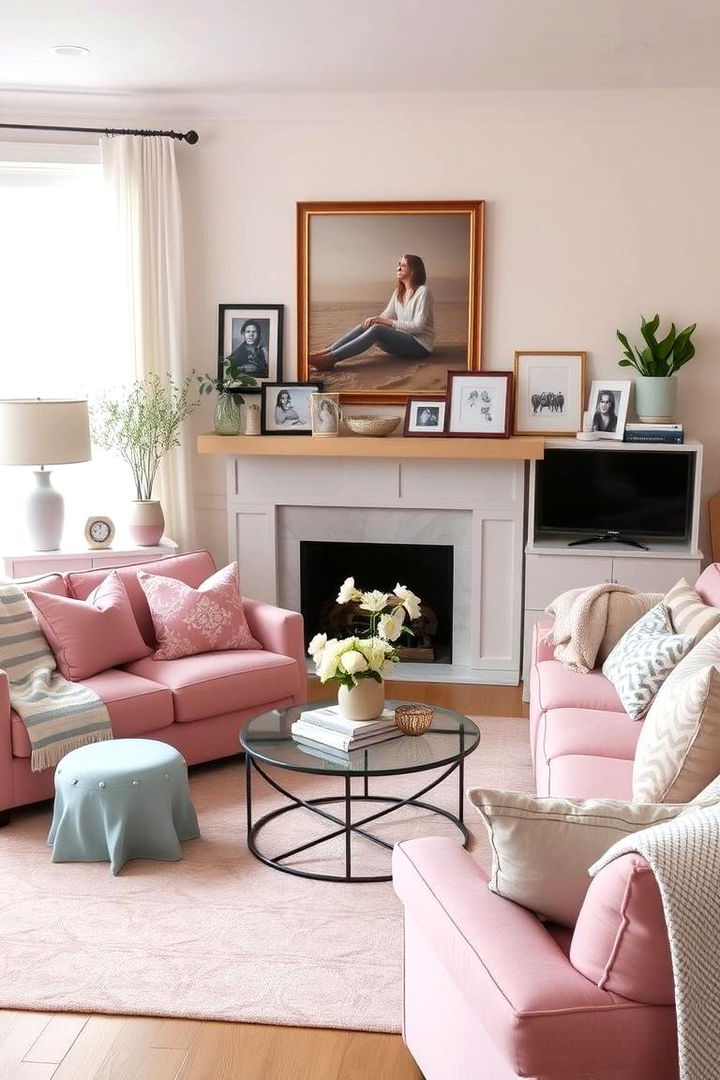 Personalized Decor Reflections in Pink and Blue - 22 Pink and Blue Living Room Ideas