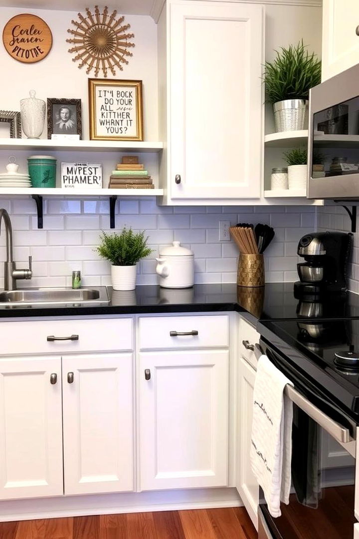 Personalized Decor Touches - 22 Kitchen With White Cabinets and Black Countertops Ideas