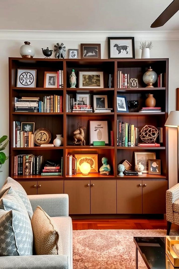 Personalized Display Areas - 22 Living Room Bookshelf Ideas