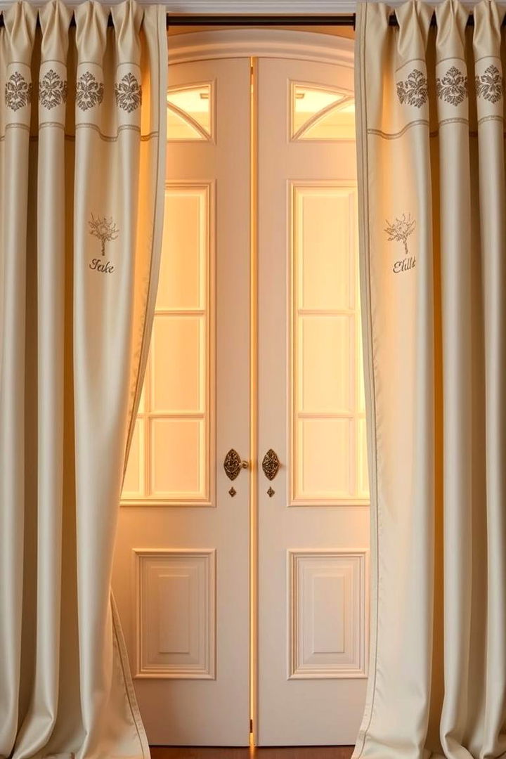 Personalized Embroidered Accents - 22 French Door Curtain Ideas