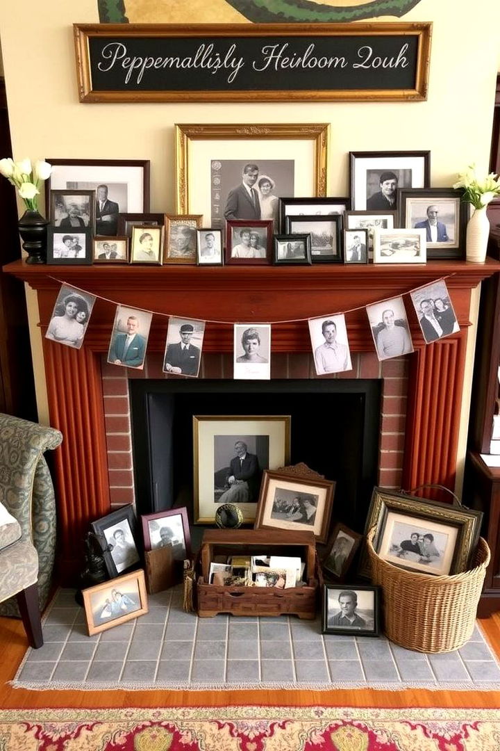 Personalized Family Heirloom Display - 22 Living Room Fireplace Ideas