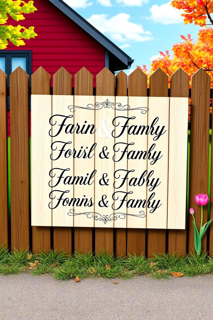 Personalized Family Names Creating a Unique Identity - 22 Fence Art Ideas