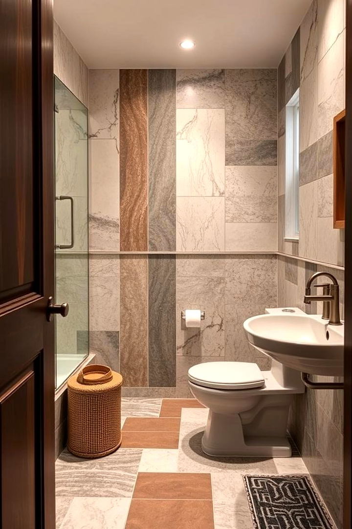 Personalized Flair with Designer Custom Layouts - 22 Small Bathroom Flooring Ideas