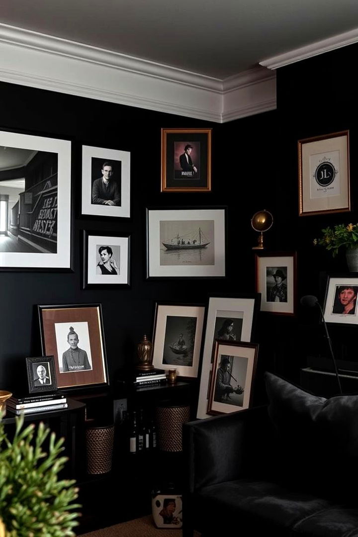 Personalized Gallery Corners - 22 Black Living Room Ideas