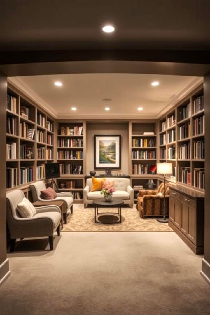 Personalized Library Nook - 22 Basement Ideas
