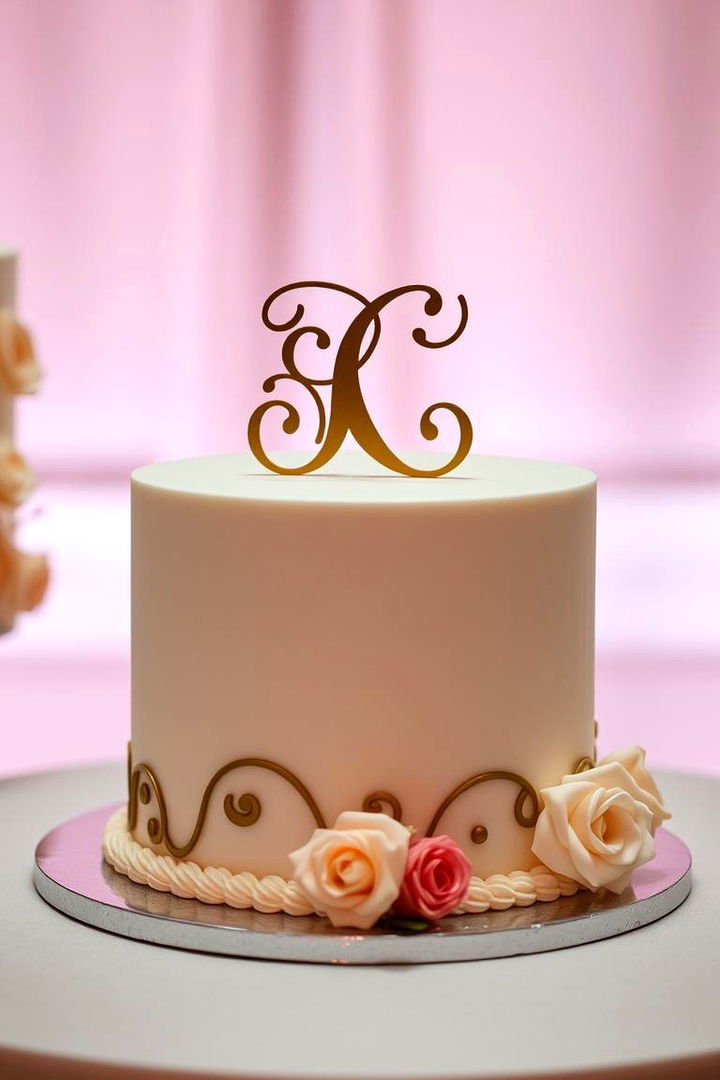 Personalized Monogram Cake - 22 Wedding Cake Ideas