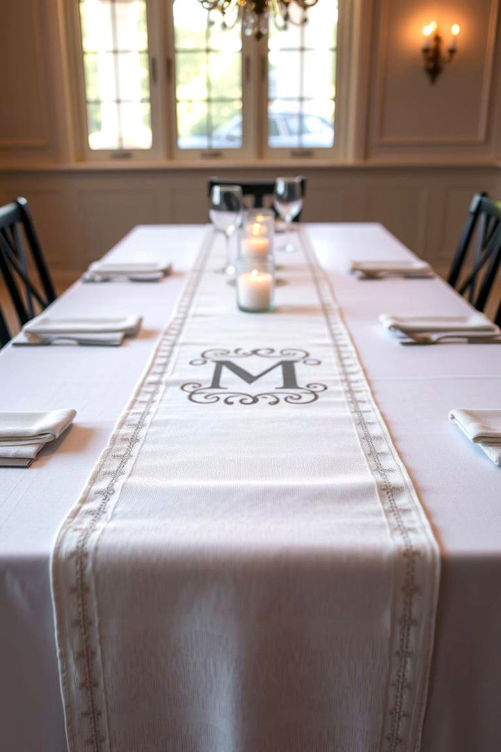Personalized Monogram Table Runners - 22 Table Runner Ideas