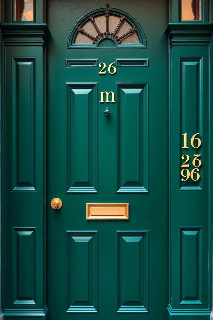Personalized Monogram Touches - 22 Emerald Green Front Door Ideas