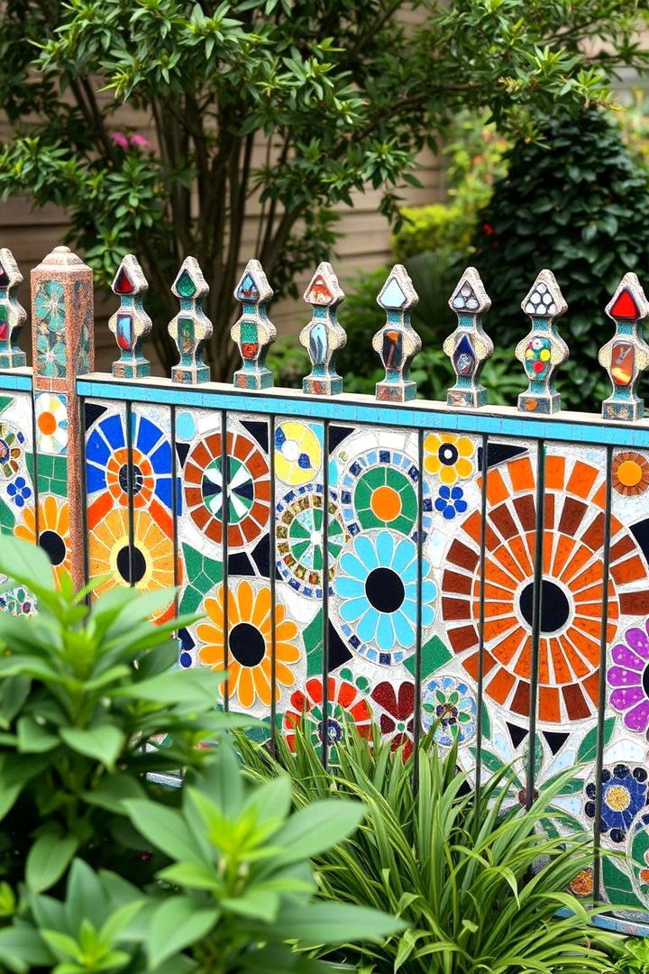 Personalized Mosaic Fence - 22 Small Garden Fence Ideas