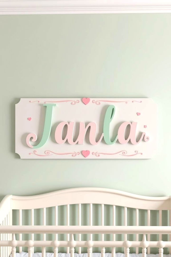 Personalized Name Signs - 22 Pink and Green Nursery Ideas