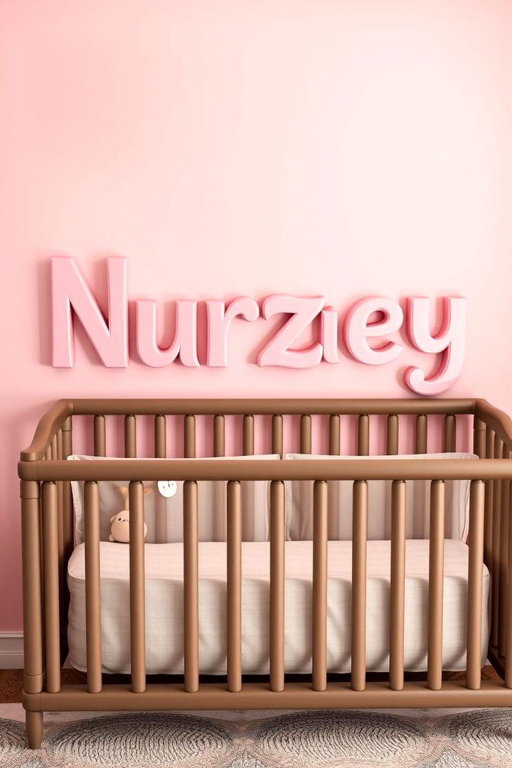 Personalized Name Wall - 22 Pink Nursery Ideas