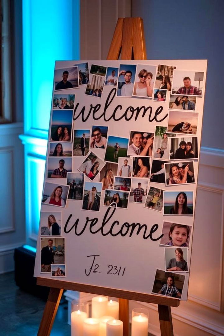 Personalized Photo Collage Sign - 22 Wedding Welcome Sign Ideas