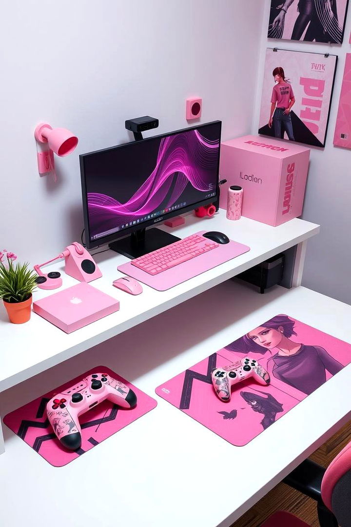 Personalized Pink Gaming Accessories - 22 Pink Gaming Setup Ideas