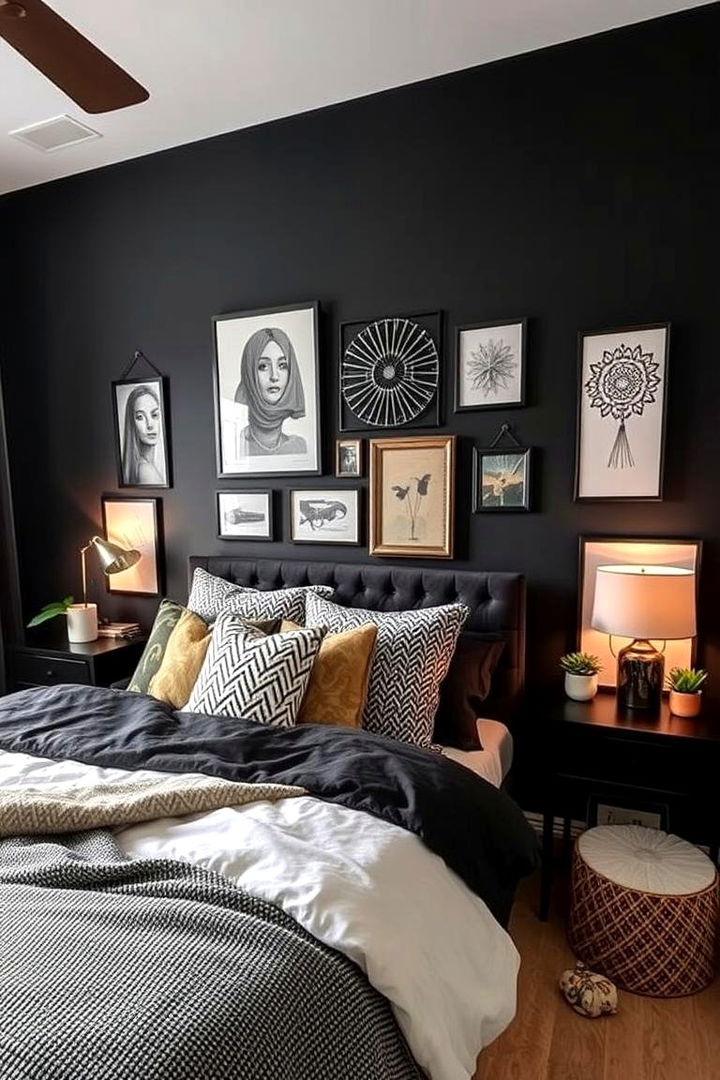 Personalized Spaces with DIY Art - 22 Matte Black Bedroom Ideas
