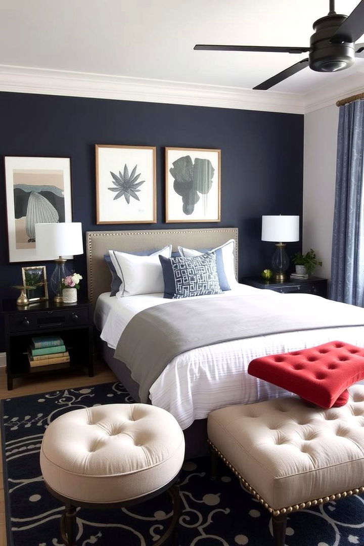 Personalized Statement Pieces - 22 Navy Blue and Grey Bedroom Ideas