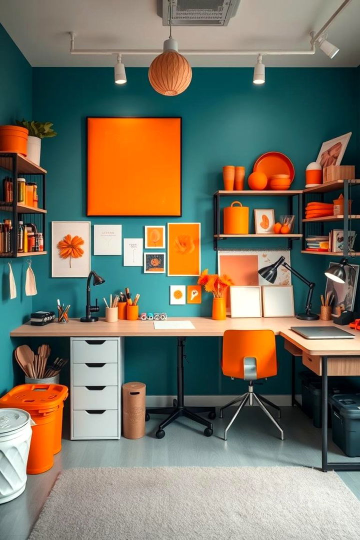Personalized Studio Space - 22 Teal and Orange Color Scheme for Your Rooms