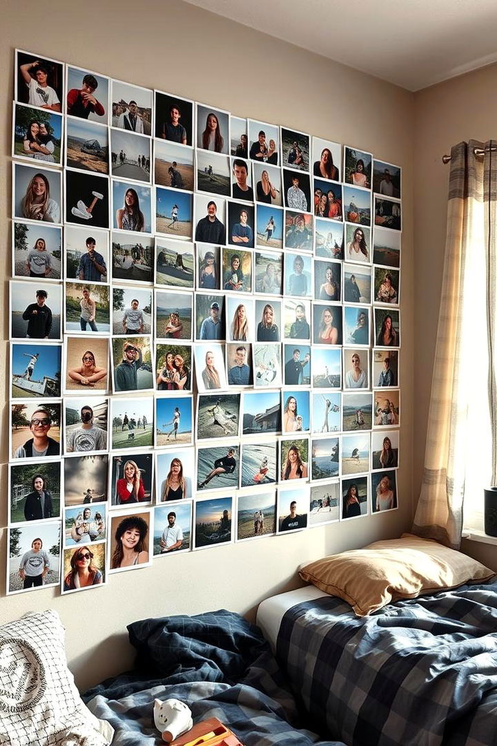 Photo Collage Walls - 22 Dorm Room Decorating Ideas