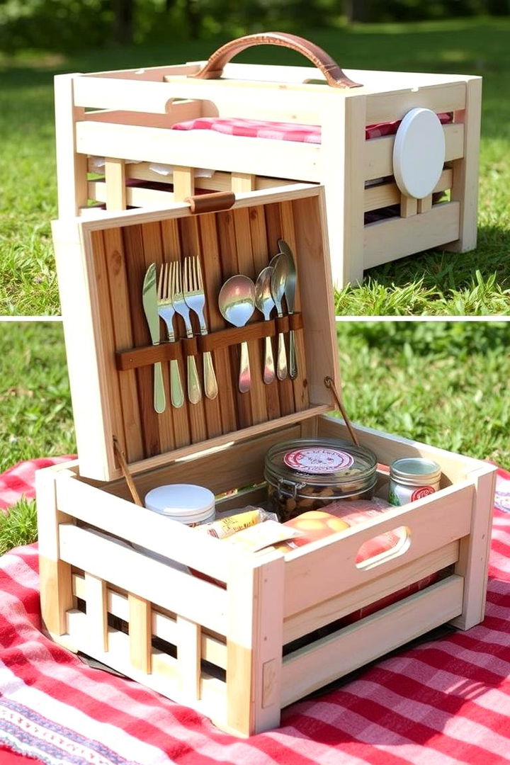 Picnic Storage Box - 22 Milk Crate Storage Ideas