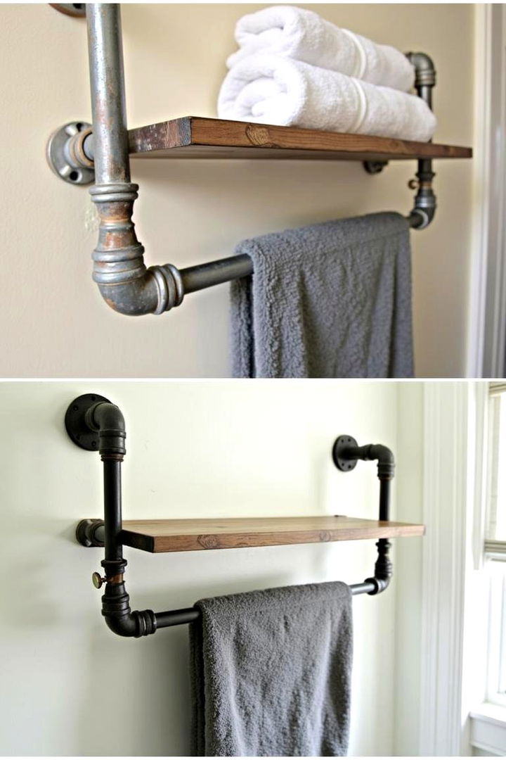 Pipe Inspired Storage Solutions - 22 Industrial Bathroom Ideas
