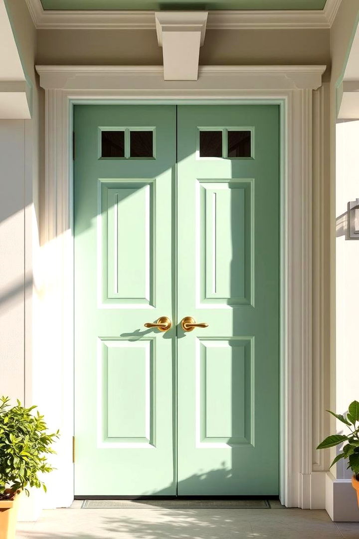 Pistachio Pastel - 22 Green Front Door Ideas