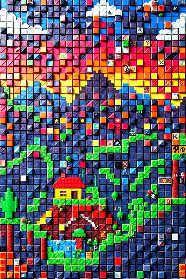 Pixel Art Wall Expressions - 22 Minecraft Themed Bedroom Ideas