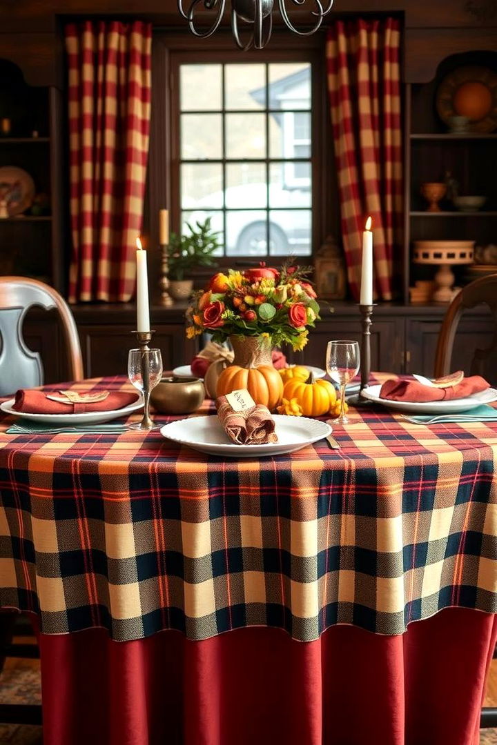 Plaid Accents - 22 Fall Table Decor Ideas