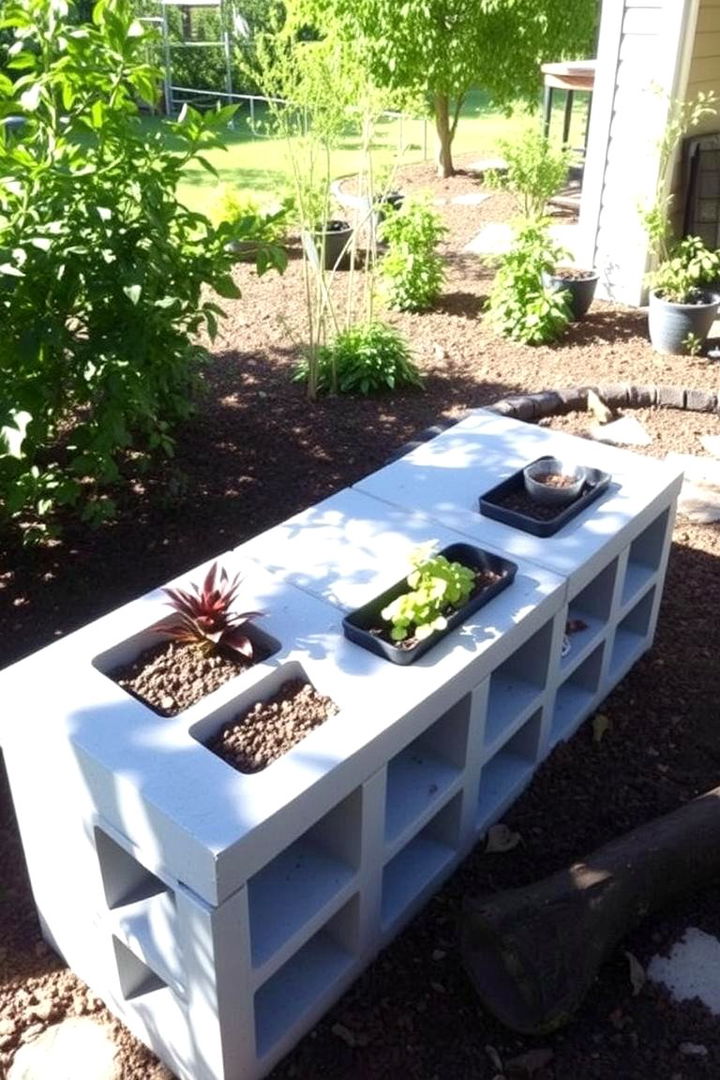 Planter Bench - 22 Cinder Block Garden Ideas