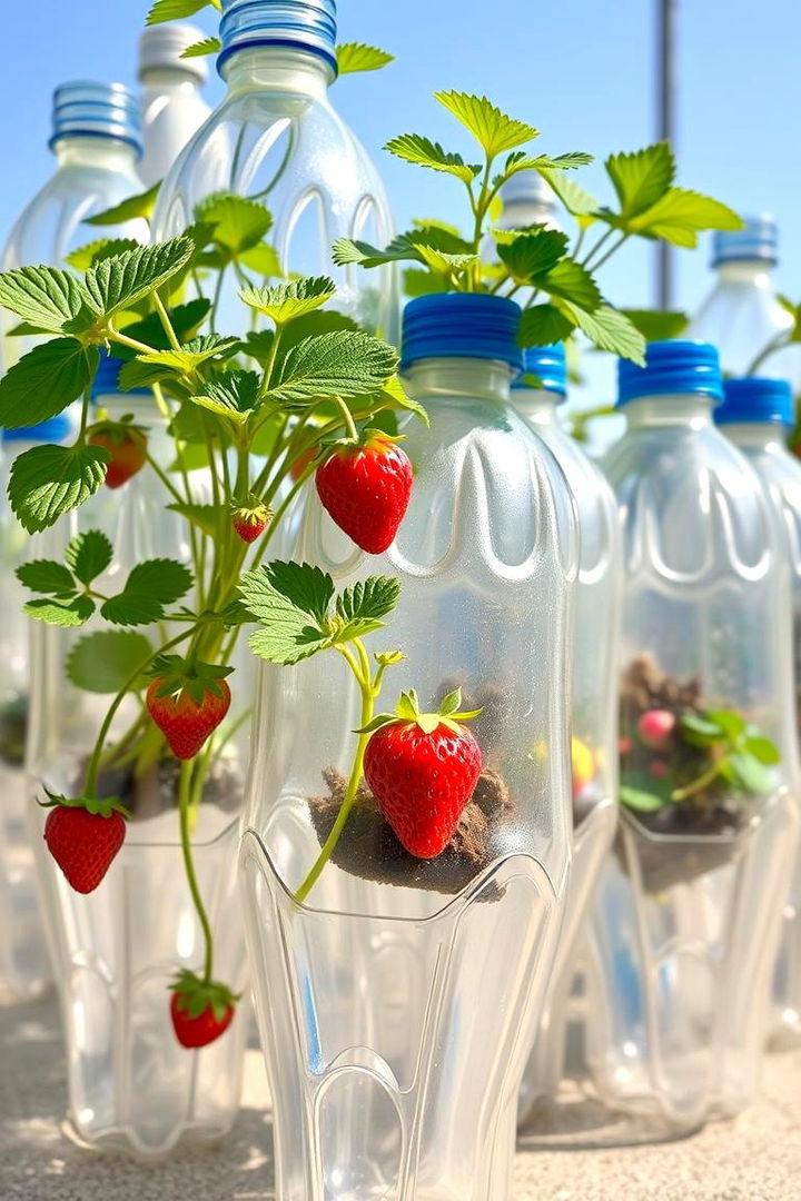 Plastic Bottle Strawberry Planter - 22 Strawberry Planter Ideas