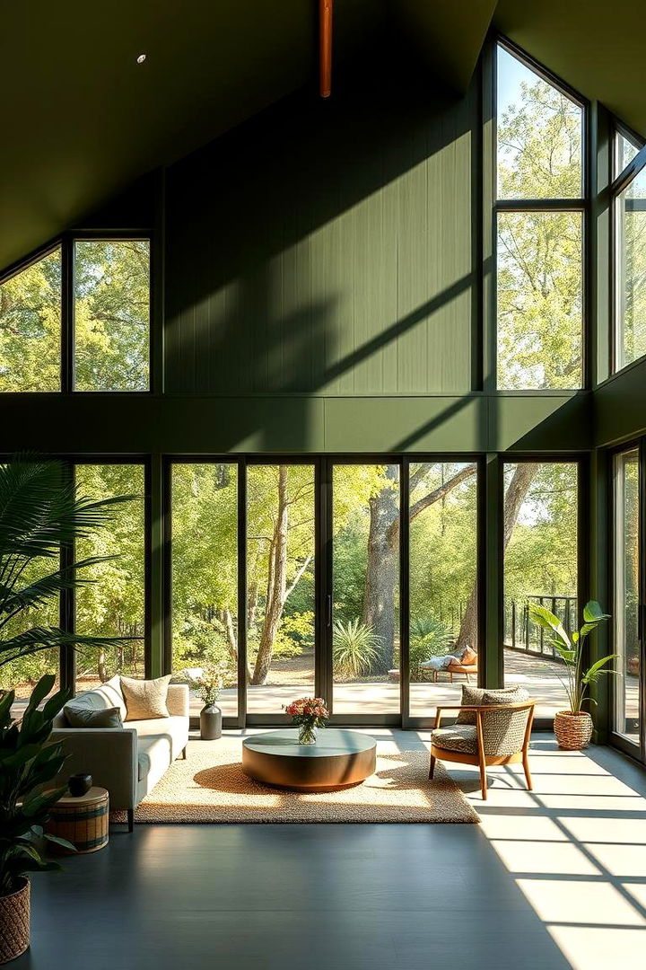 Play with Natural Light - 22 Dark Olive Green House Designs