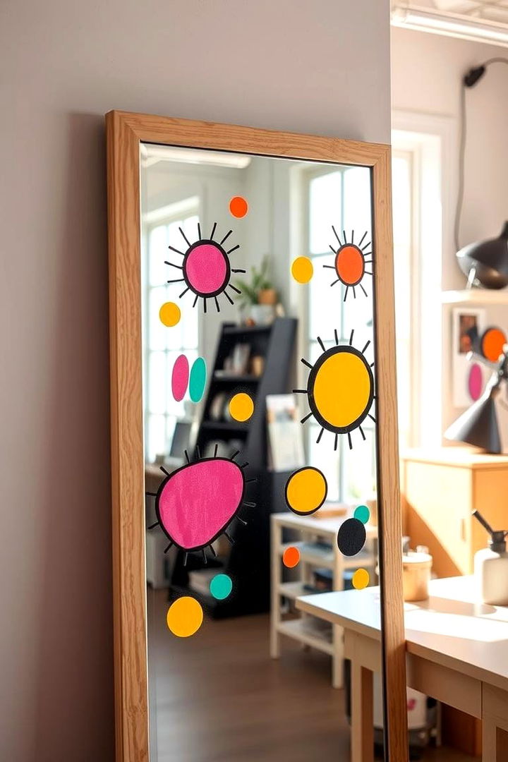 Playful Abstract Mirror Designs - 22 Mirror Painting Ideas