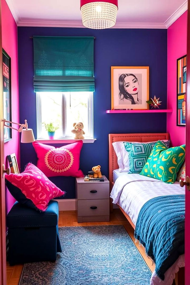 Playful Accent Colors - 22 Small Bedroom Ideas