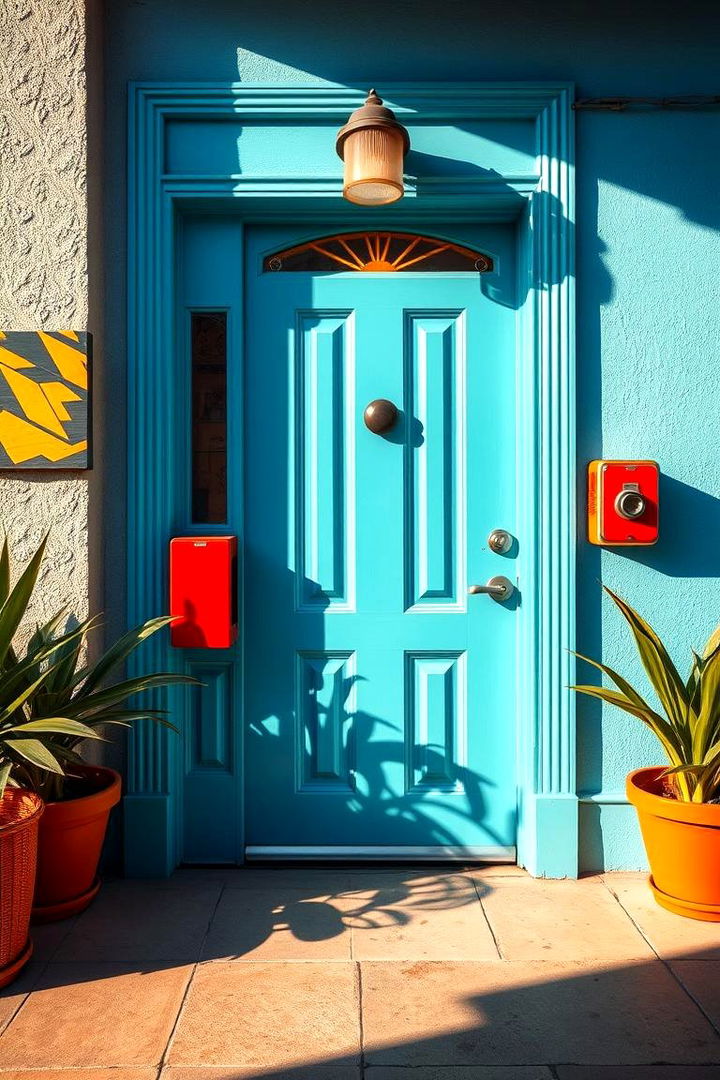 Playful Aqua Blue - 22 Mid Century Front Door Colors