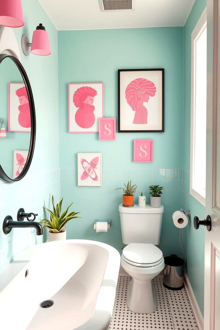 Playful Art Elements - 22 Pink and Black Bathroom Ideas