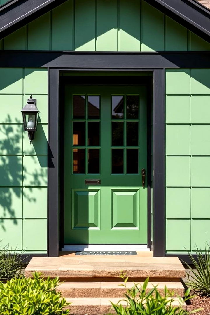 Playful Balance of Colors - 22 Sage Green House With Black Trim Ideas