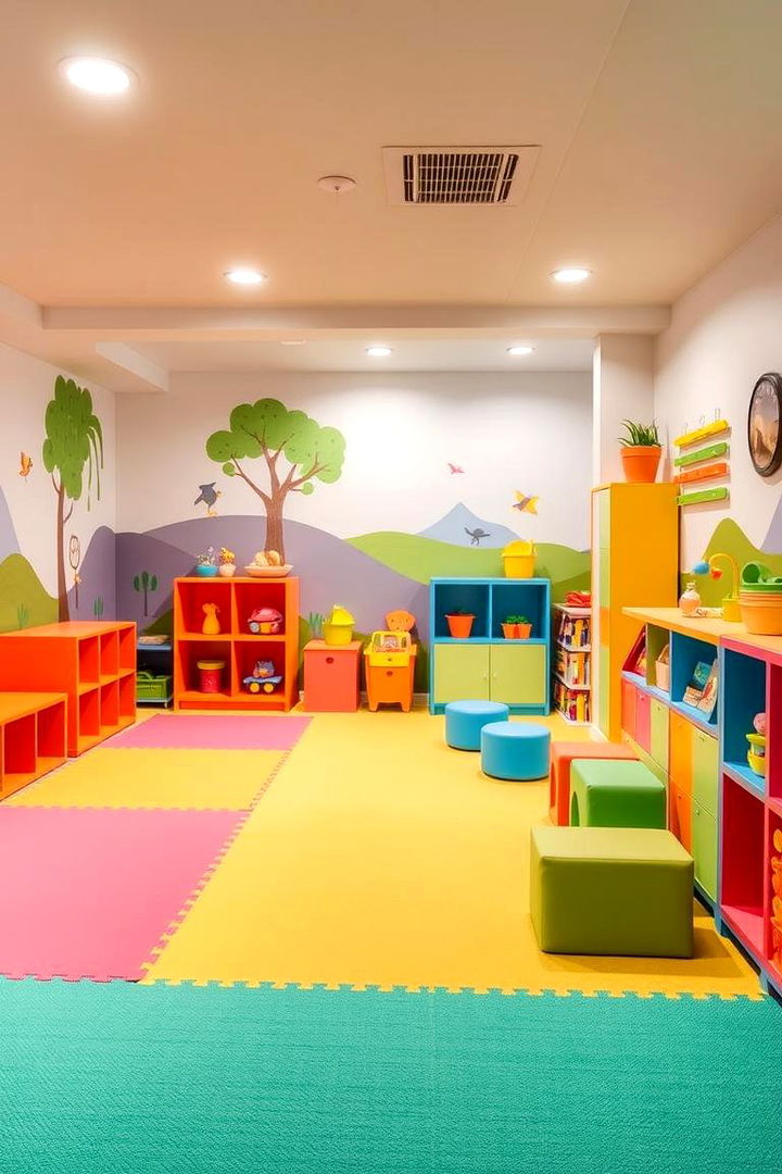 Playful Childrens Area - 22 basement decorating ideas
