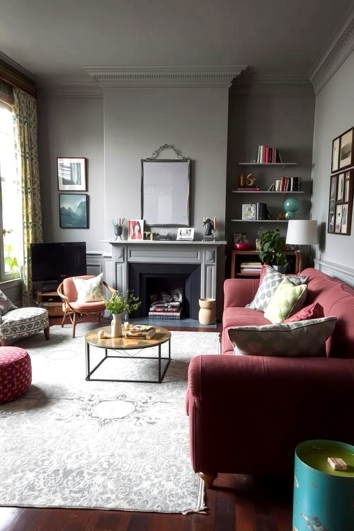 Playful Color Interplay - 22 Grey and Sage Green Living Room Ideas