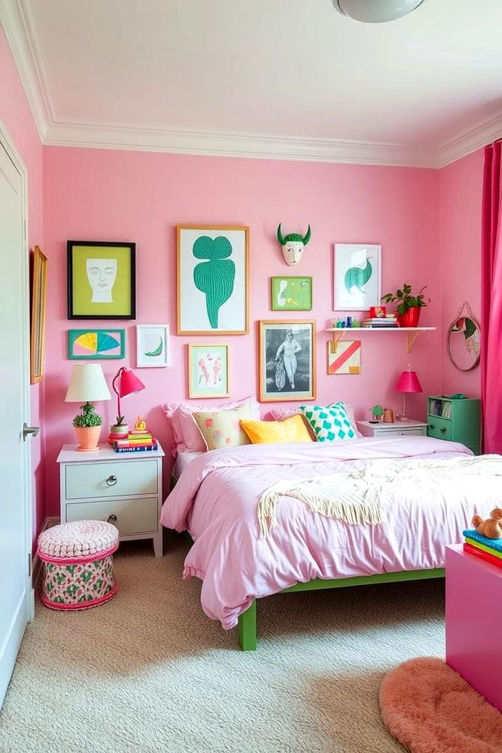 Playful Finishing Touches - 22 Pink and Green Bedroom Ideas