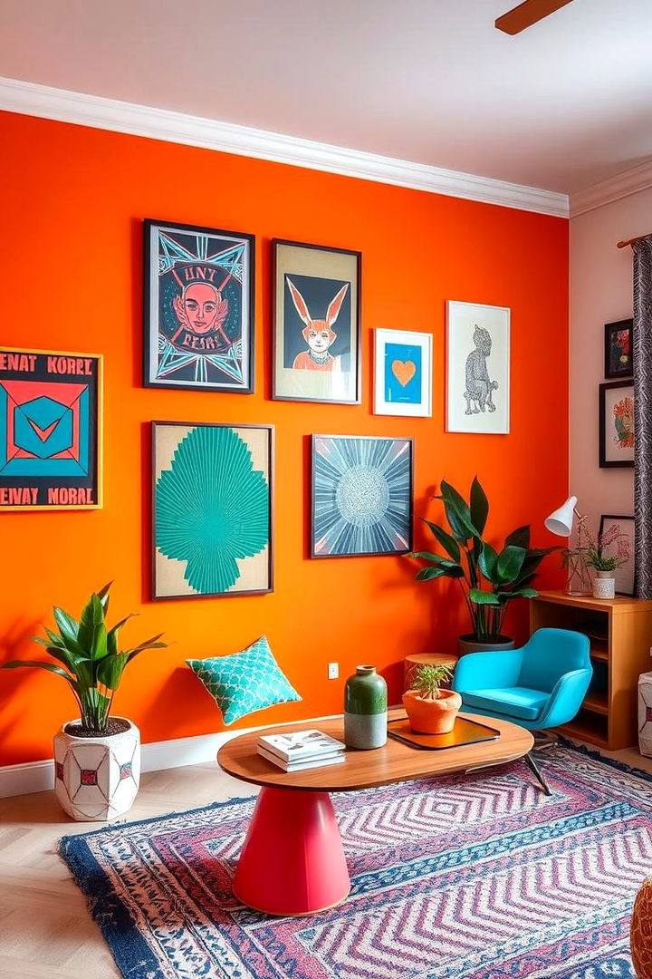 Playful Geometric Patterns - 22 Orange Accent Wall Ideas