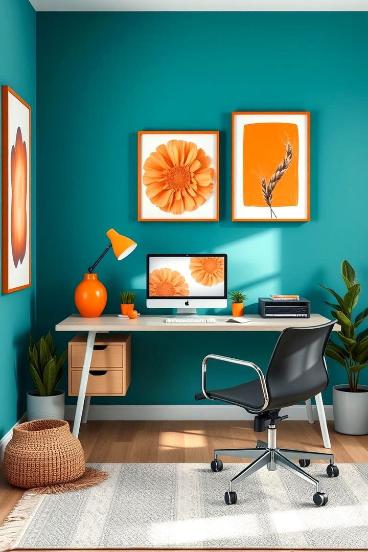 Playful Home Office - 22 Teal and Orange Color Scheme for Your Rooms