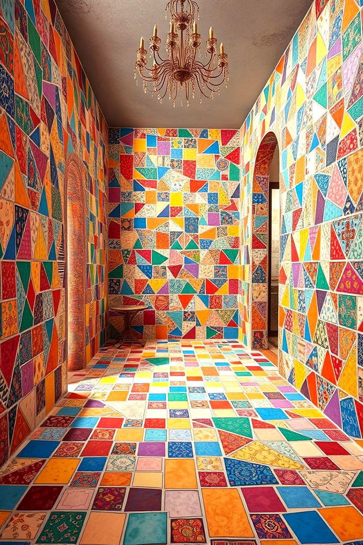 Playful Multicolor Mosaic - 22 Colorful Bathroom Ideas