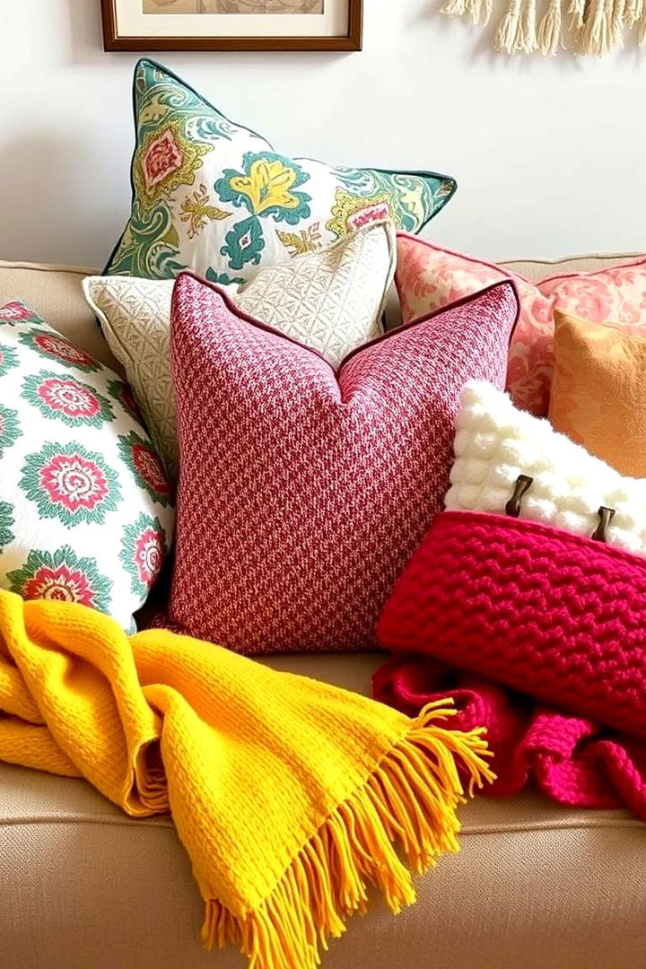 Playful Patterned Pillows - 22 Preppy Room Ideas
