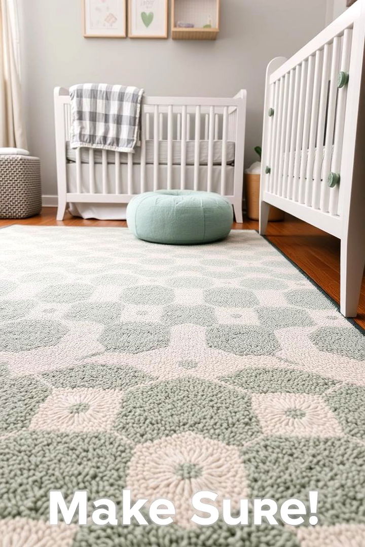 Playful Patterned Rugs - 22 Sage Green Nursery Ideas