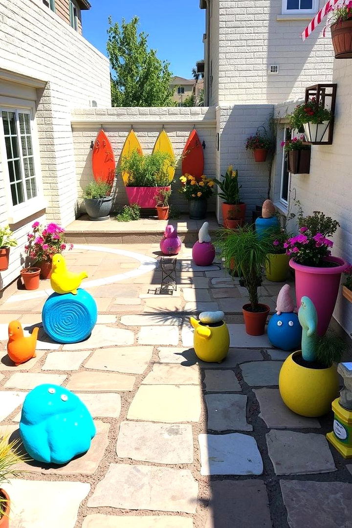 Playful Patterned Stone Patio - 22 Stone Patio Ideas